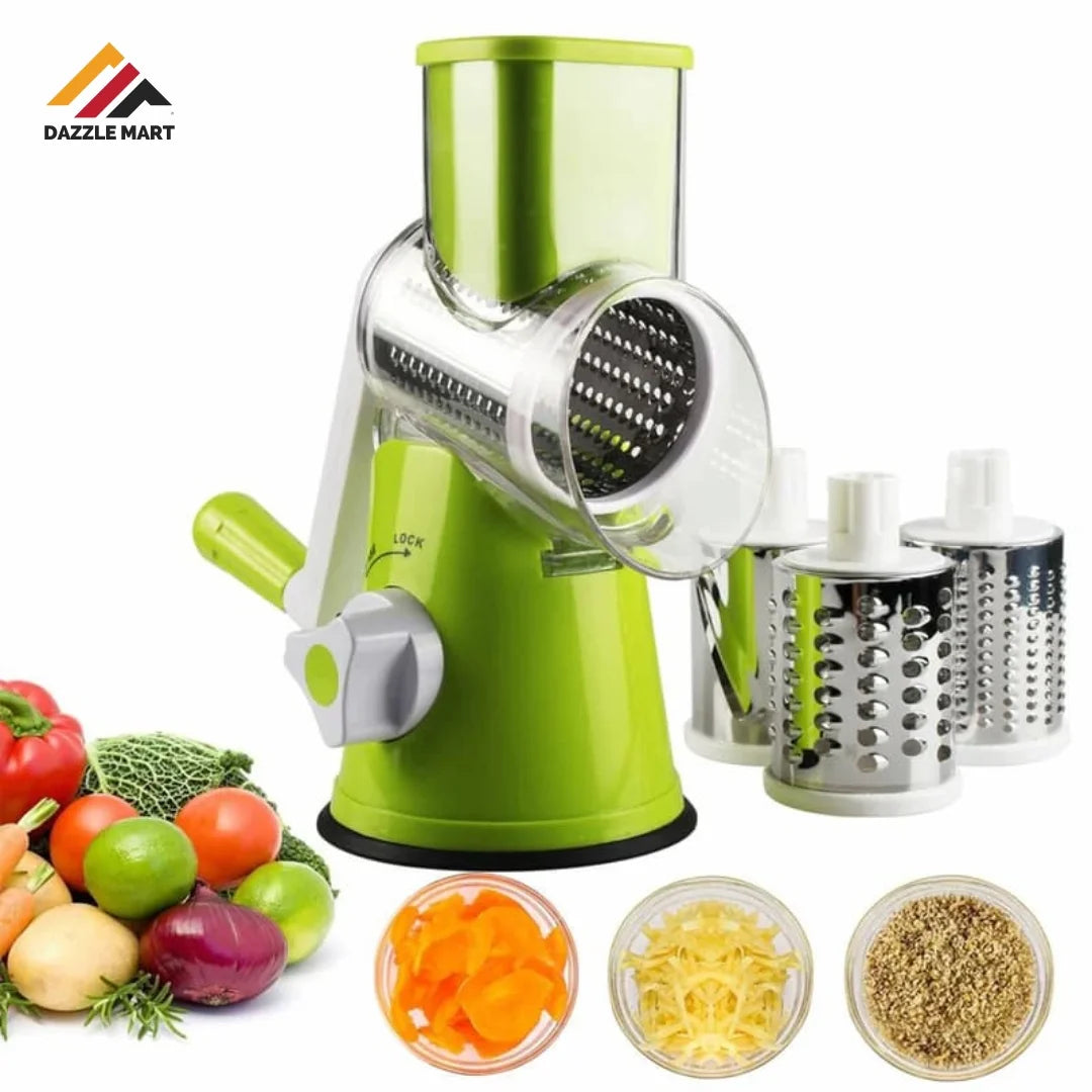 3-in-1 Table Top Drum Grater & Vegetable Cutter