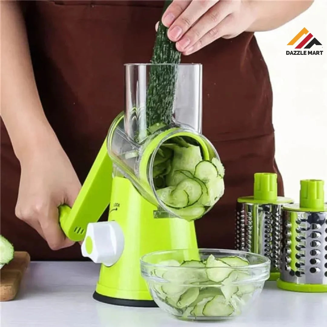 3-in-1 Table Top Drum Grater & Vegetable Cutter