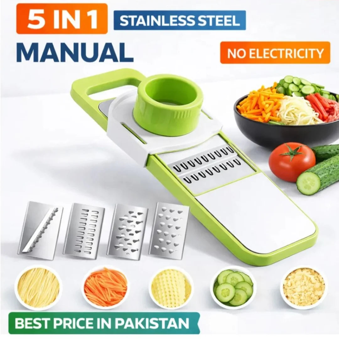 5-in-1 Stainless Steel Vegetable Slicer & Cutter