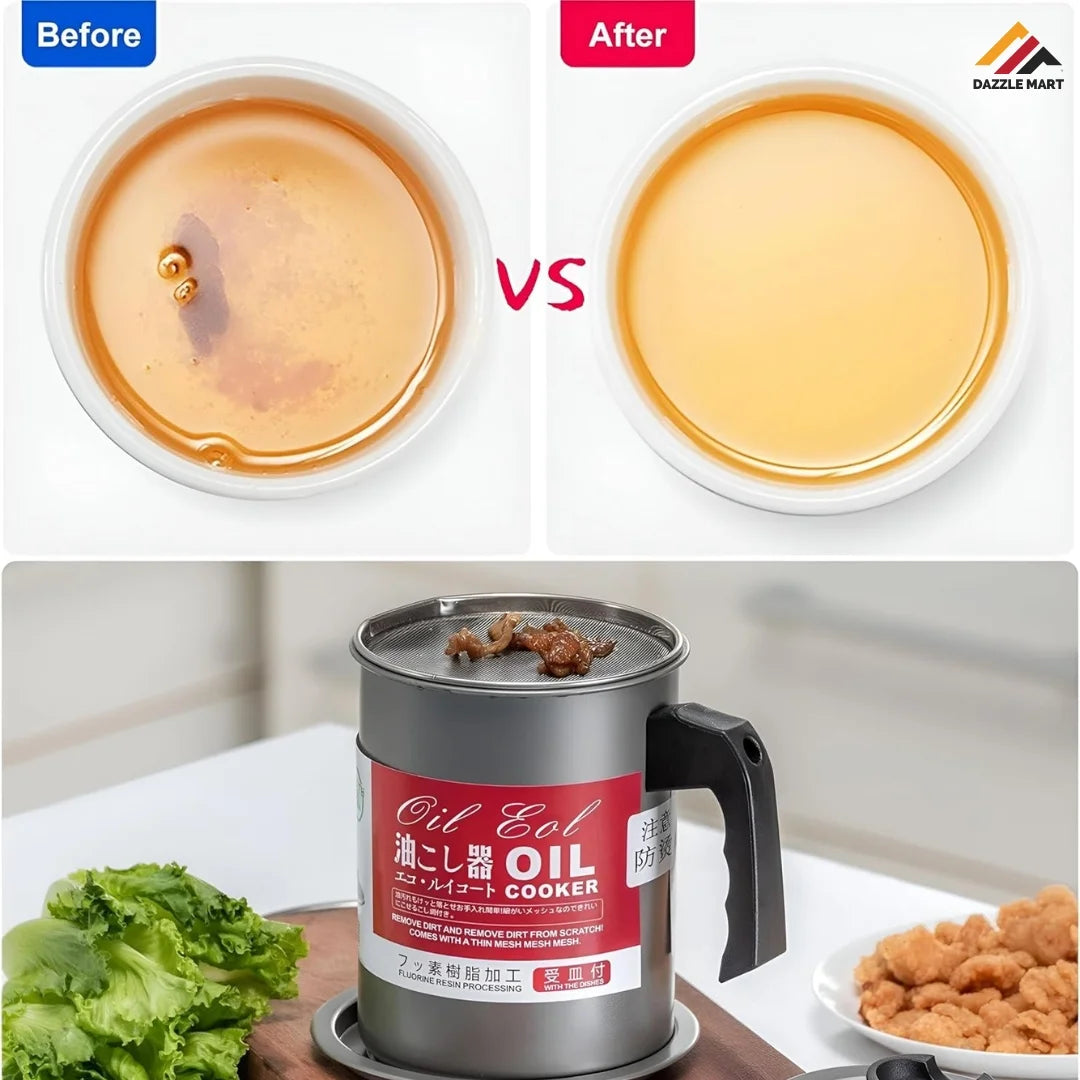 1.4L Stainless Steel Oil Filter Pot & Dispenser