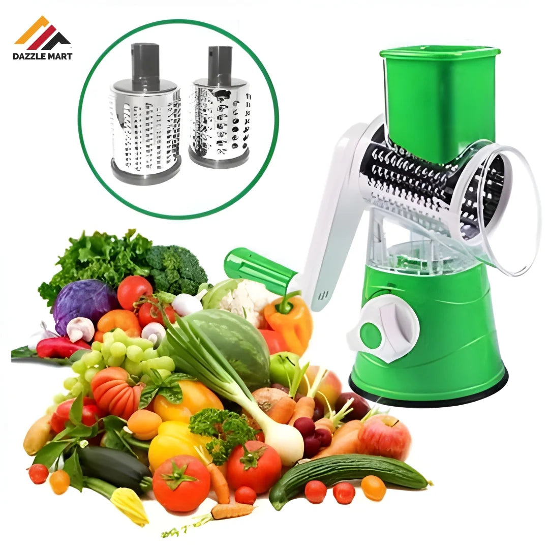 3-in-1 Table Top Drum Grater & Vegetable Cutter