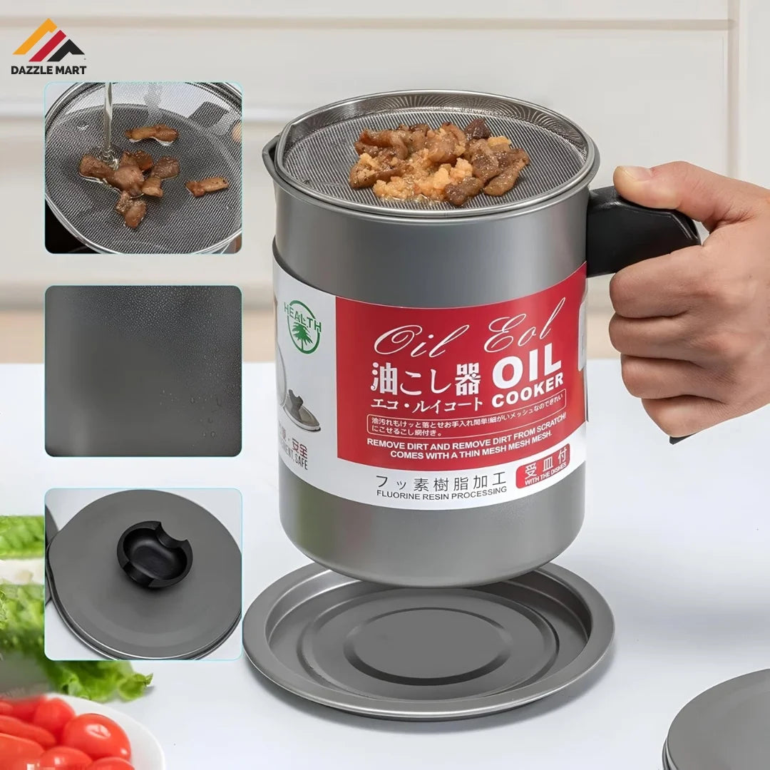 1.4L Stainless Steel Oil Filter Pot & Dispenser