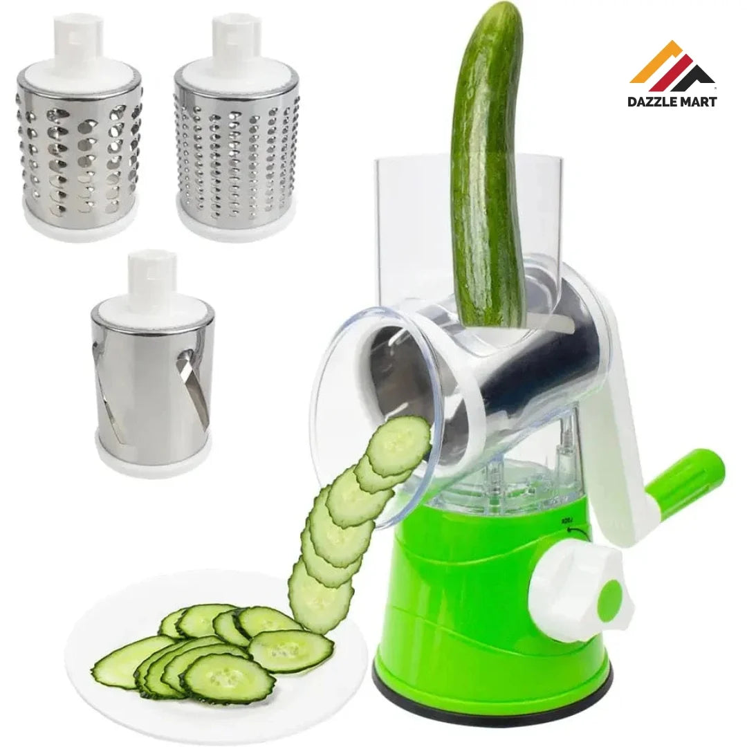 3-in-1 Table Top Drum Grater & Vegetable Cutter