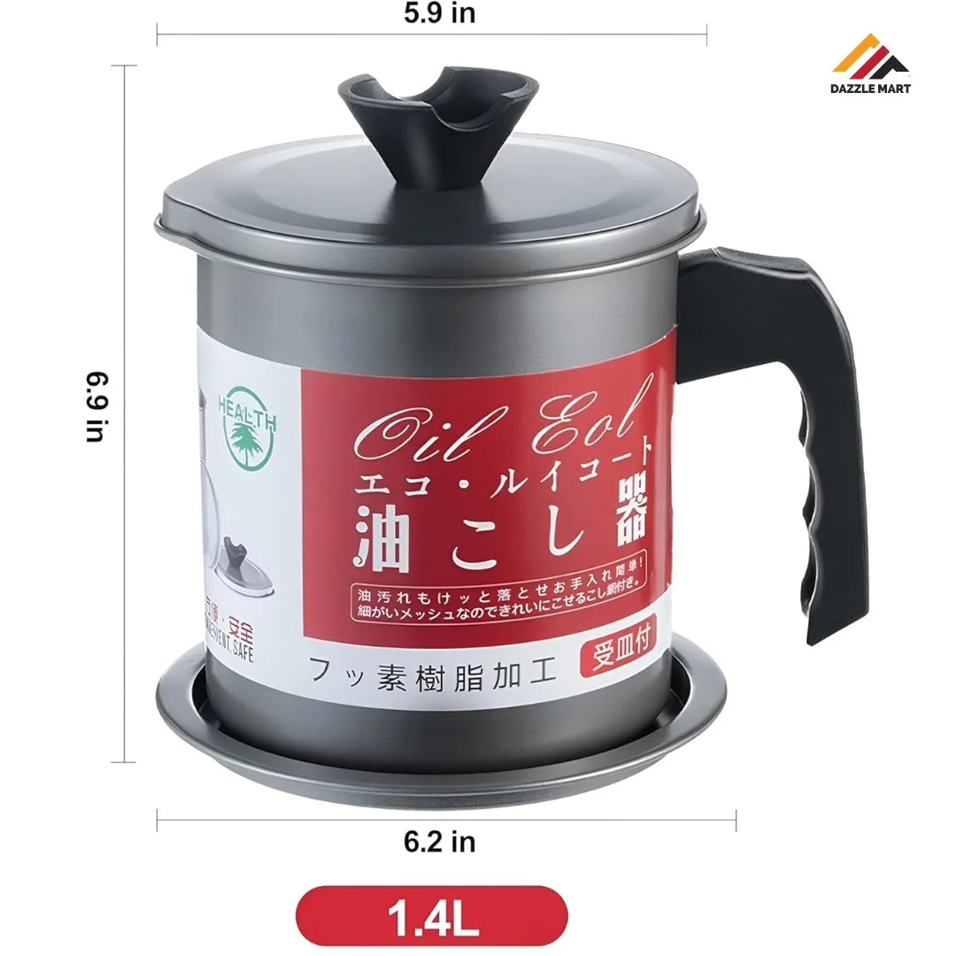 1.4L Stainless Steel Oil Filter Pot & Dispenser