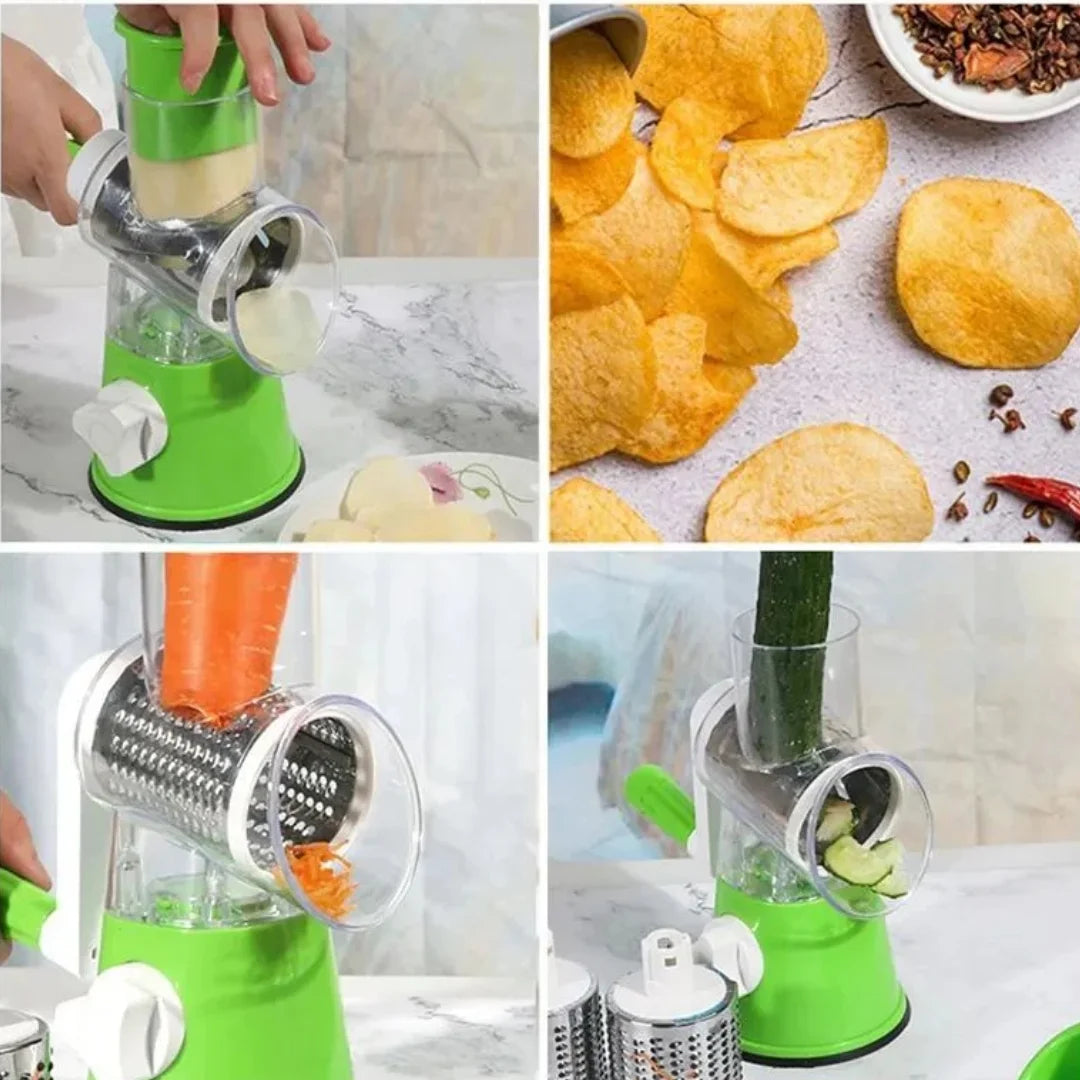 3-in-1 Table Top Drum Grater & Vegetable Cutter