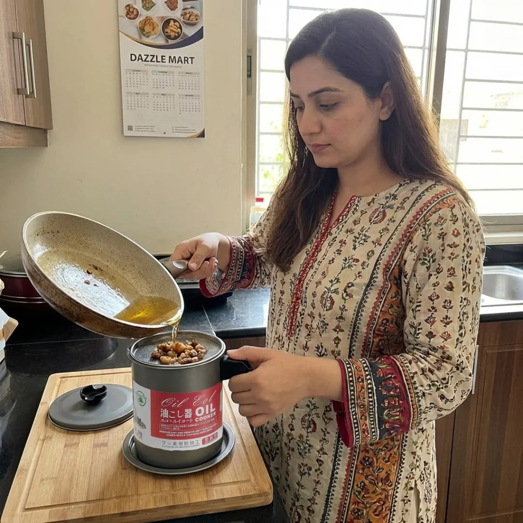 1.4L Stainless Steel Oil Filter Pot & Dispenser